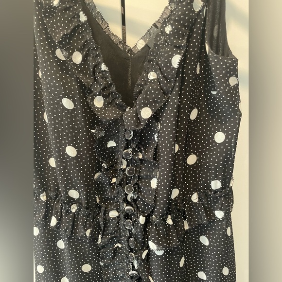 The Kooples Black and White Polka Dot Midi Sleeveless Dress. Size 0 - Picture 6 of 6